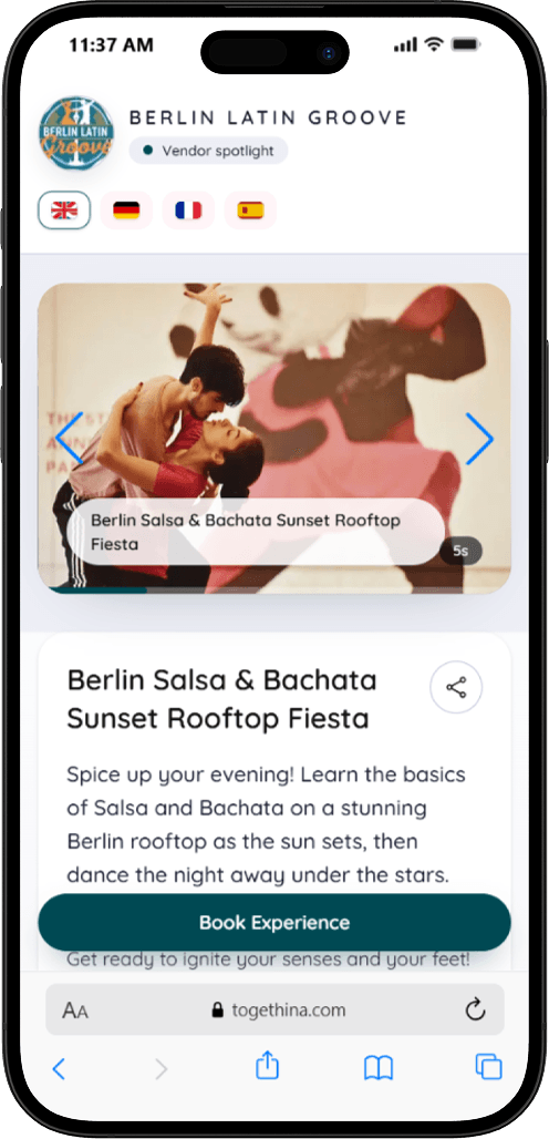 Event listing on mobile